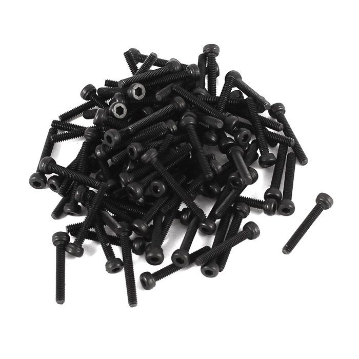 Lot De 100 Vis Bouton Hexagonales M5x8mm - Acier Allié 10.9 Noir - Uxcell