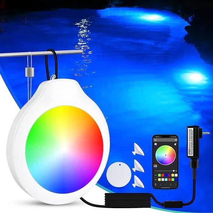 DeeprBlu Lumière Piscine Submersible Rechargeable Avec Télécommande - Lampe Étanche IP68 Magnétique Pour Piscine, Spa Et Baignoire