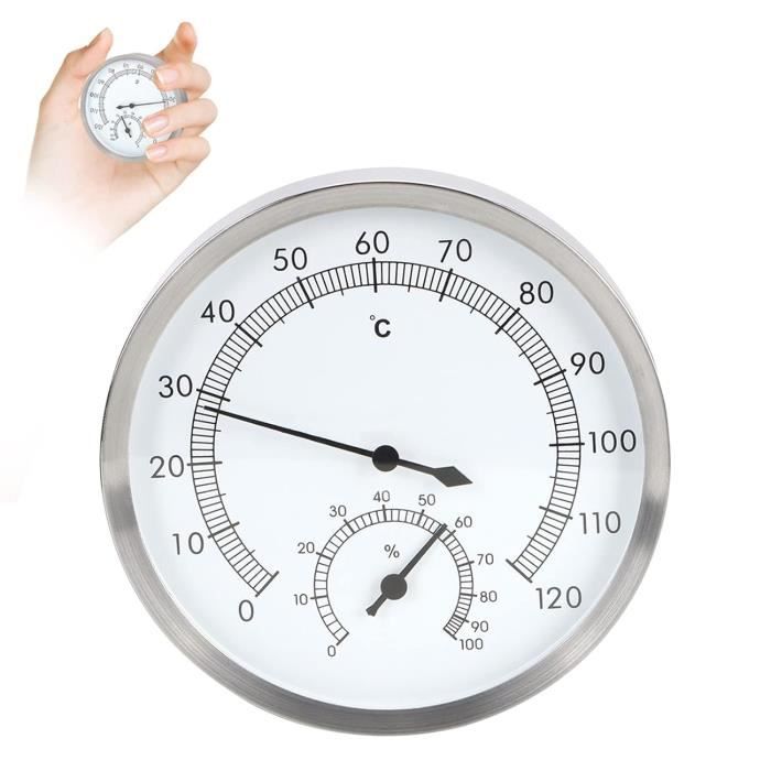 Thermomètre hygromètre analogique intérieur - Hygromètre en acier
