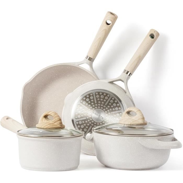 Thekitchenette - Lot de 3 casseroles induction 16-18-20 cm + poignée