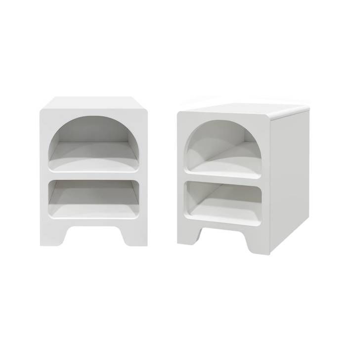 Table de chevet organique décor bois 2 niches (lot de 2) THESSA