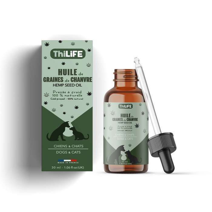 Comparer les prix de THILIFE Huile de Chanvre Naturelle pour Chiens et Chats 30ml - Renforce l'immunité, Agit sur les articulations, le stress et pelage