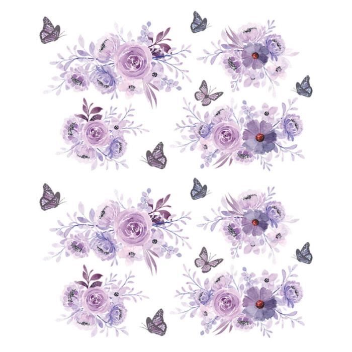 Papier Peint Autocollant 3D Floral – Fleurs Charmantes – Amovible – N01640 – Coloré