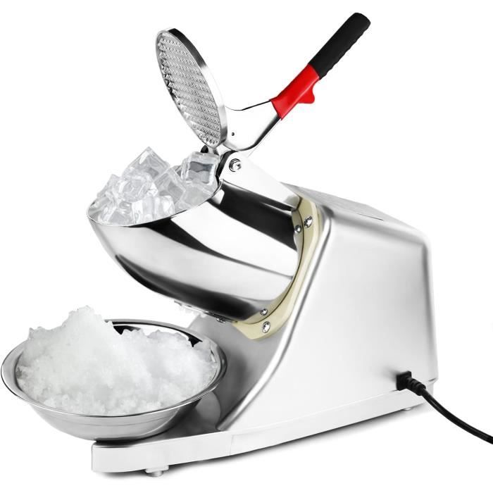 Broyeur à Glace Électrique 500W - Capacité 84 Kg/h - Acier Inoxydable - Réglable Épaisseur - Pour Bar, Maison, Fêtes - 7