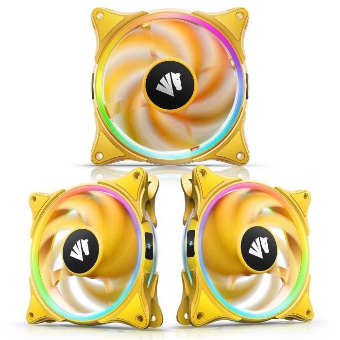 Ventilateur PC 120mm LED RGB – Blanc – 12V – 4Pin Vers 3Pin – Refroidissement