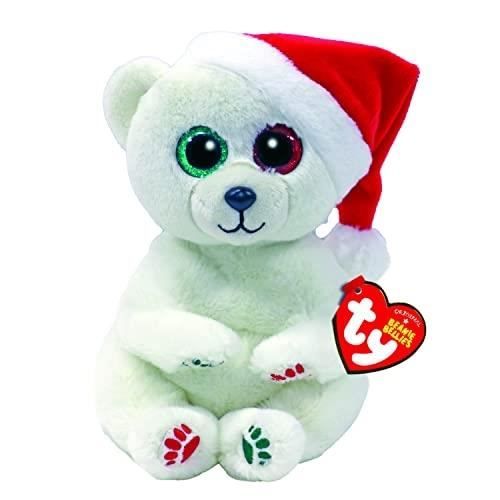 Peluche TY Beanie Bellies speciale Noel Ours polaire Emery Blanc Yeux pailletes 7x8x14cm Cdiscount Jeux Jouets