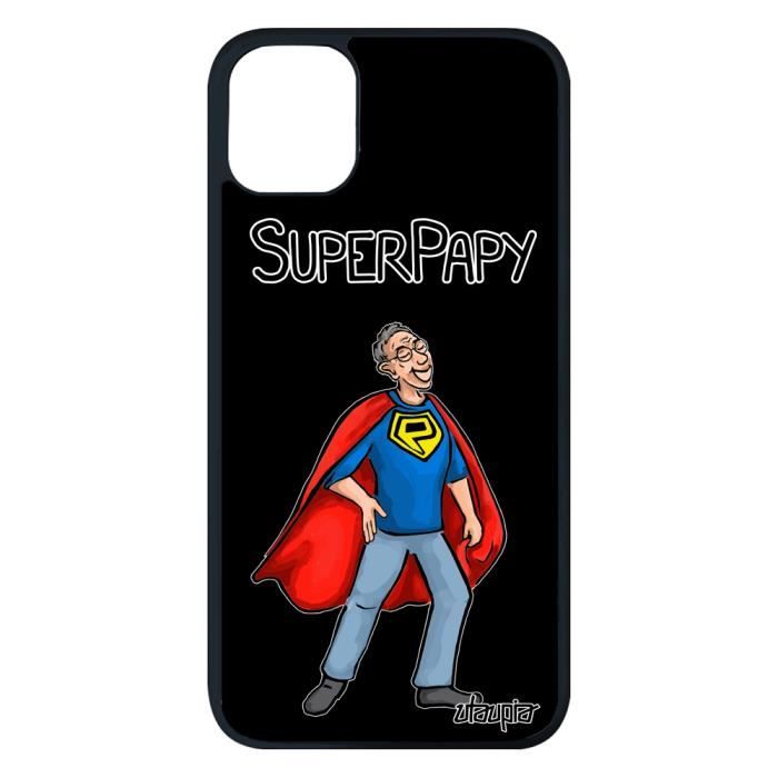 Coque En Silicone Super Papy Iphone 11 Pro Max Papi Grand Pere Enfant 4g Telephone Noir Drole Texte Humoristique Heros Alu Apple Cdiscount Telephonie