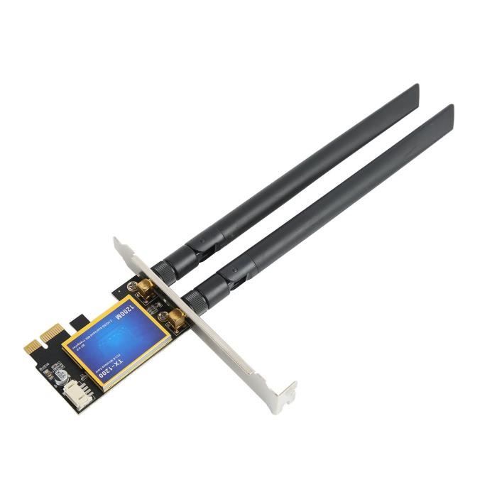 Carte WiFi PCIE 1200 Mbps Double Bande + Bluetooth 4.0 - Pour PC, Compatible PCIE X1/x4/x8/x16