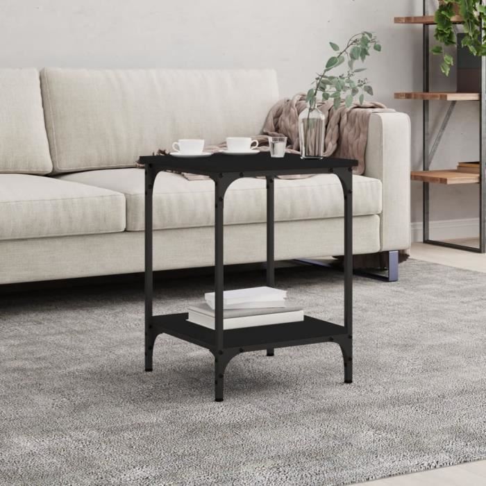 vidaXL Table basse noir 40x40x55 cm bois dingénierie 832823