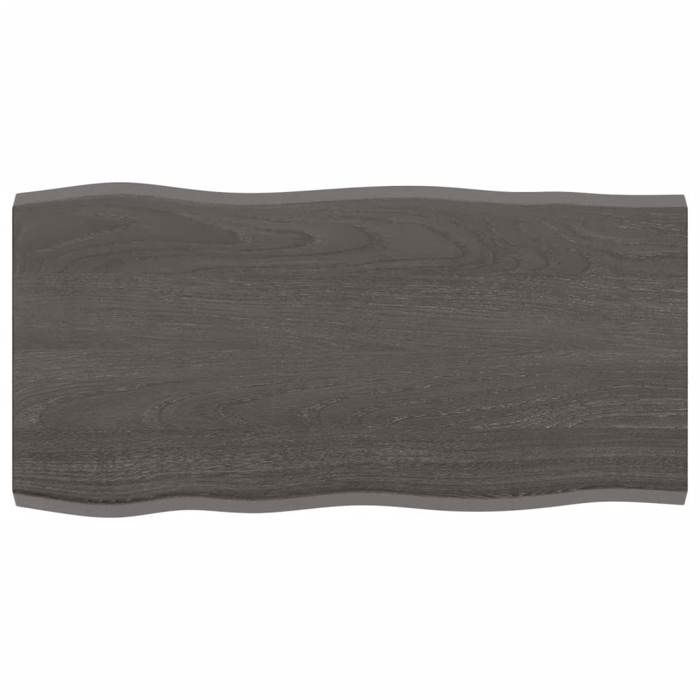 vidaXL Dessus de table rond Marron foncé 50x1,5cm Chêne massif traité
