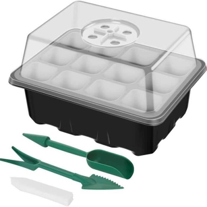Mini Serre De Propagation Schramm - 27x19x11 Cm Avec 24 Pots Biodégradables | Idéal Rebord Fenêtre