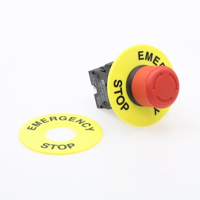 10 Boutons D'arrêt D'urgence 240V - Interrupteur Coup De Poing Sécurité Avec Contacts Argent | Alliage Argent | BEM-XB2-01ZS