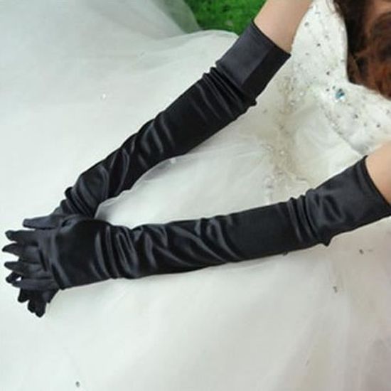 TRIXES - gants de coudes longs rétro noirs en soie - Cdiscount Prêt-à-Porter