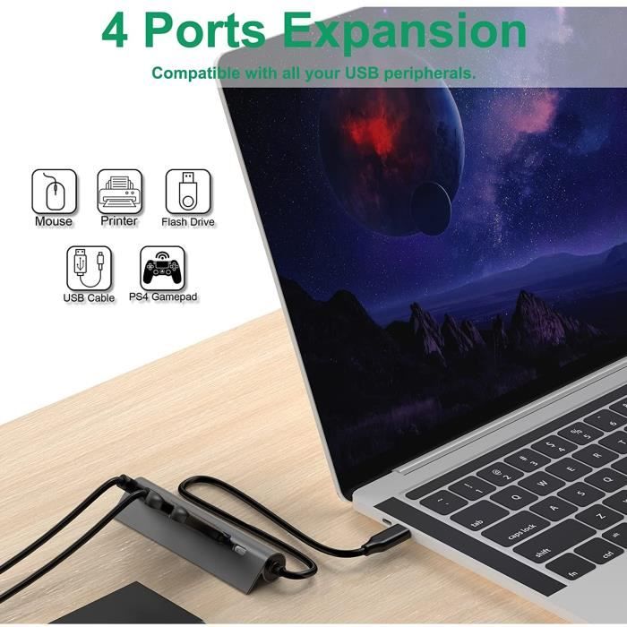 Multiprise Hub USB 4 ports