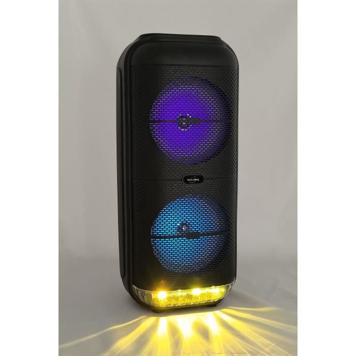 Enceinte Karaoké Portable Lumineuse 800W INOVALLEY HP59-XXL - Batterie Rechargeable, Bluetooth 5.0, Micro Sans Fil, Effets Lumineux