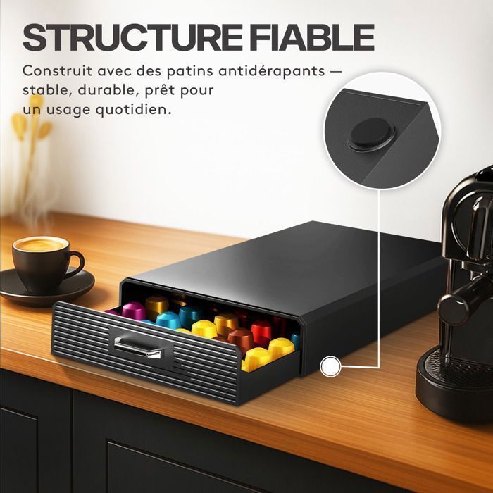 Cafedeco Présentoir Distributeur Capsules Nespresso – Compatible 10N, 47x33x1cm, Pratique Et Design Pour Cuisine