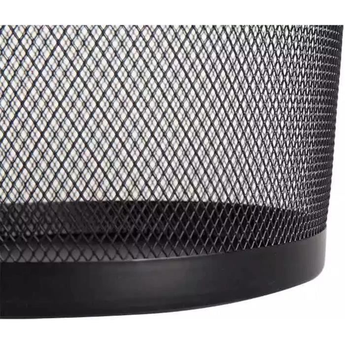 Rubu22a Corbeille à Papier Métallique Grise 23x26 Cm - Poubelle Bureau, Salle De Bain Ou Cuisine En Maille Aérée, Design Moderne Et Compact