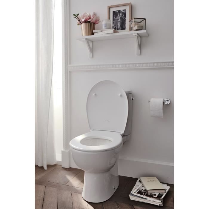 Jacob Delafon E25852 00 WC au sol sans bride Gaspard 3 6L alimentation laterale abattant extraplat declipsable. Cdiscount Bricolage