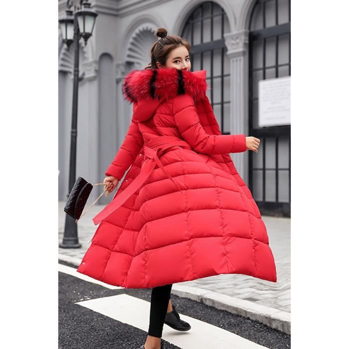 Doudoune longue shop rouge femme