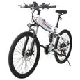 Cyclomoteur Électrique KAISDA K1 Pliant 26 Pouces Vélo de Montagne 500W Moteur SHIMANO 7 - Blanc - Mixte-2