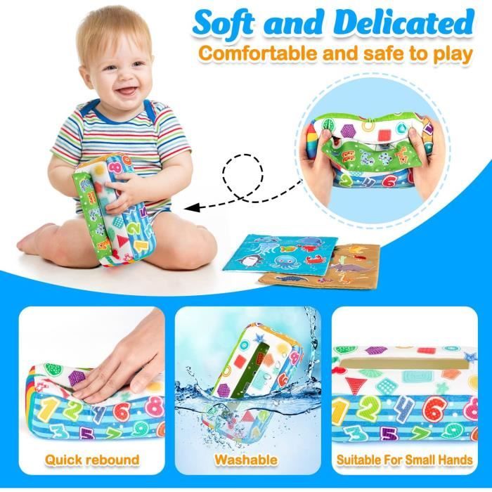 AWAVM Boîte à Mouchoirs Sensorielle Pour Bébé 6-12 Mois - Jouet Montessori Avec Foulards