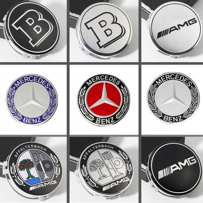 4 X Logo AMG Mercedes Cache Moyeu Jante Centre De Roue MERCEDES AMG 75mm  Emblème
