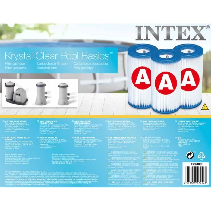 29003 Intex Cartouche filtrante Tri-Pack INTEX 29003 - Pour pompes de filtration ...