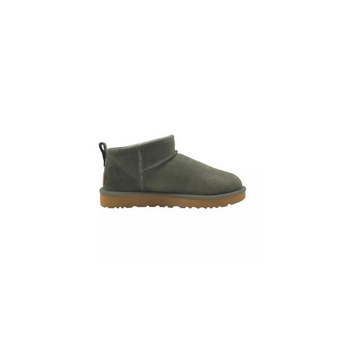 Botte Femme ZZZ BELT UGG CLASSIC ULTRA MINI Kaki Cuir