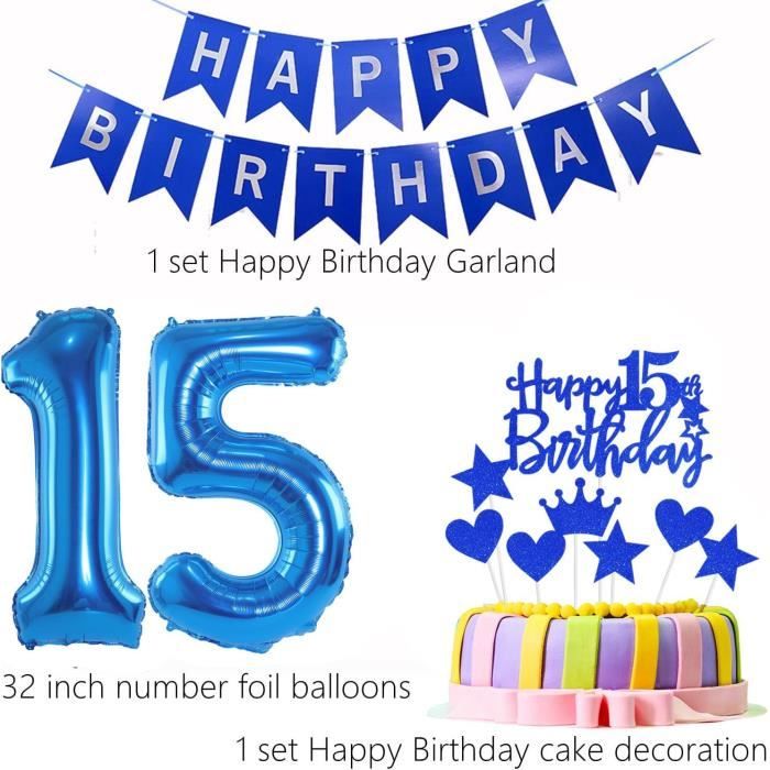 Cnrose Décoration de gâteau Hello 11 - Bleu - Avec ballon en forme de cœur et d'étoile - Pour 11e anniversaire - Pour garçon et fille - Happy 11th Cnrose Décoration de gâteau Hello 11 - Bleu - Avec ballon en forme de cœur et d'étoile - Pour 11e anniversaire - Pour garçon et fille - Happy 11th