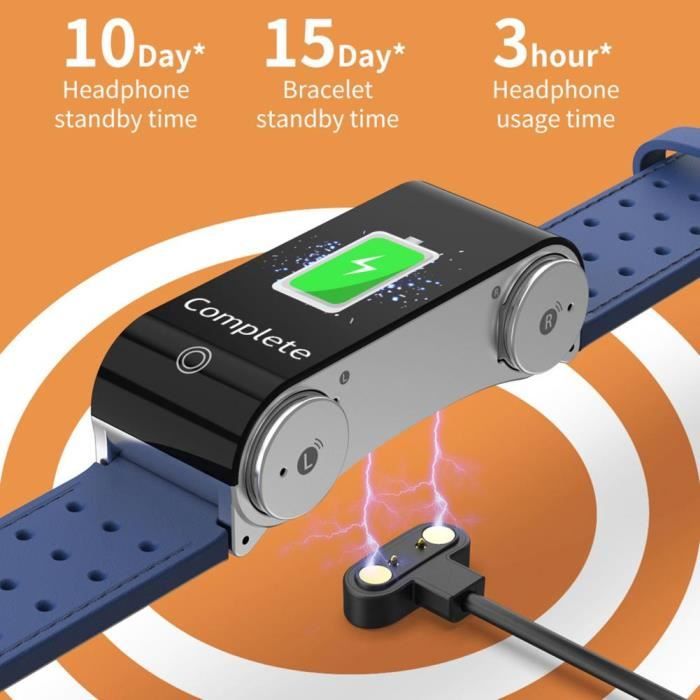 Bracelet intelligent 2 en 1 avec écouteurs bluetooth clearance
