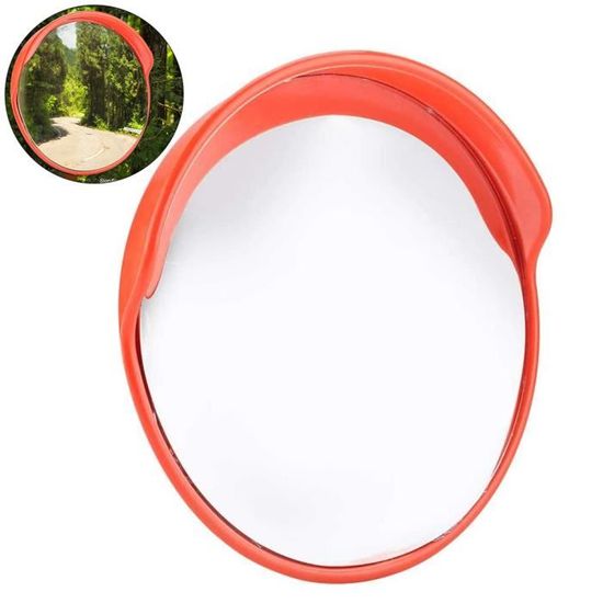 Lot De 2 Miroirs Convexes Sécurité 30 Cm - Angle 130°, Cadre ABS, PC Incassable - Pour Garage, Allée, Entrepôt, Magasin
