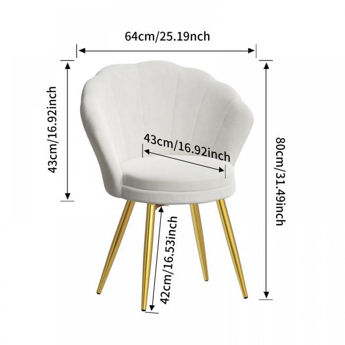 JEOBEST Lot de 1 Fauteuil en Forme de Coquille, 42x40x80cm, Mousse — free download