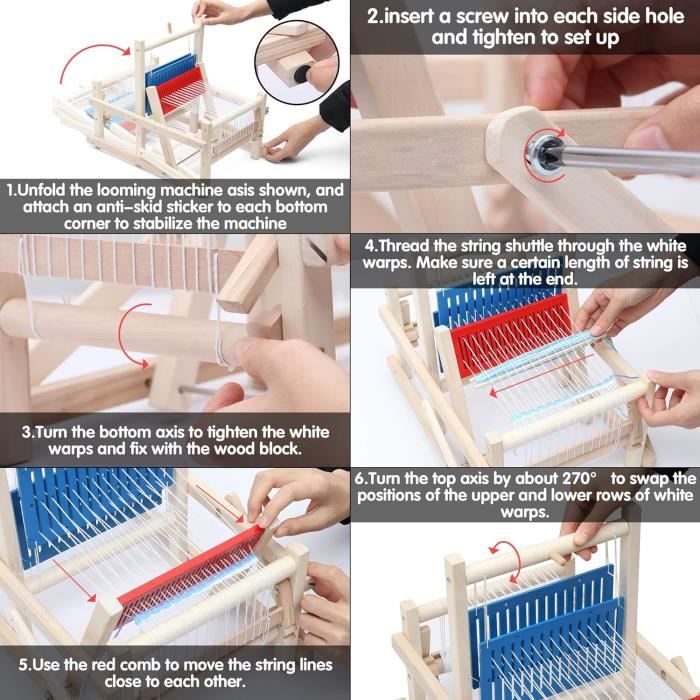 Métier à Tisser Kit De Kit De Tissage En Bois, Outils Et Accessoires De