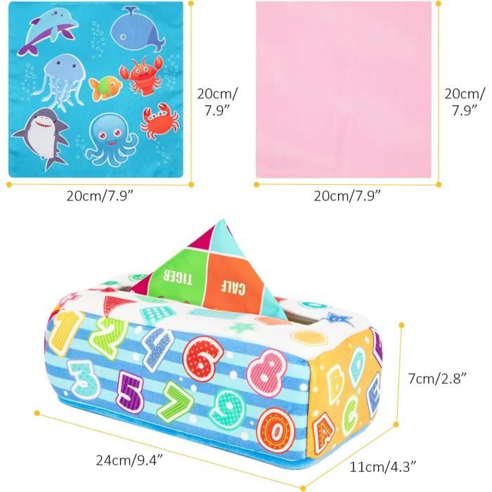 Jouet de boîte à mouchoirs pour bébé, jouets sensoriels Montessori pour bébé avec papiers oissés doux et foulards en soie - Chine Les boîtes de tissu avec des papiers ondulée et de Jouet de boîte à mouchoirs pour bébé, jouets sensoriels Montessori pour bébé avec papiers oissés doux et foulards en soie - Chine Les boîtes de tissu avec des papiers ondulée et de