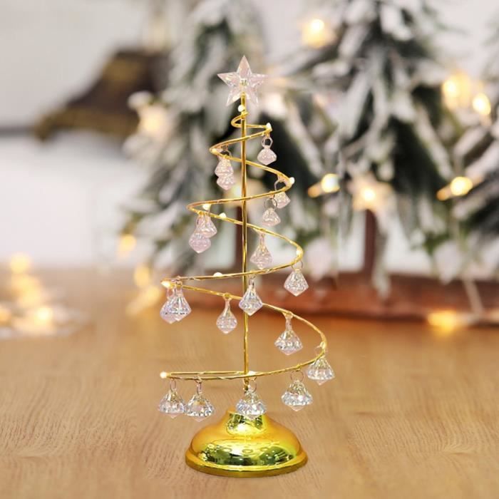 Arbre de Noël Lumineux en Métal,Lampe LED Décorative de Sapin de