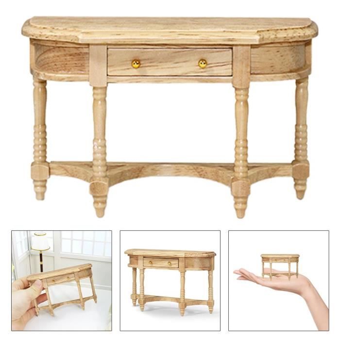 ibasenice Table basse miniature pour maisons de poupées, décoration de table d'appoint en bois réaliste pour maison de poupée à faire soi-même