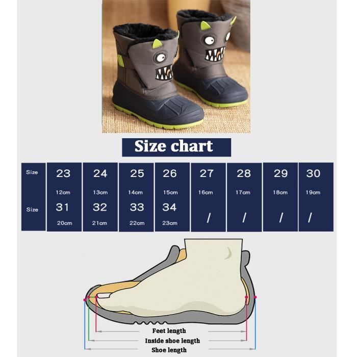 Bottes De Neige Pour Fille En Cuir Doux - Taille 32, Semelle Souple, Confortables Et Chaudes Pour L'Extérieur