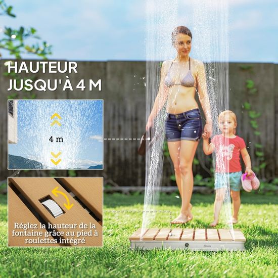 Douche Piscine Réglable Douche De Jardin KESSER - Fontaine Réglable Jusqu'à 4m Avec Commande Pédale Douche Piscine Commande Pédale