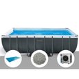 Kit piscine tubulaire Intex Ultra XTR Frame rectangulaire 5,49 x 2,74 x 1,32 m + Bâche à bulles + 20 kg de zéolite + Pompe à chaleur-0