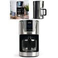 Cafetière programmable Machine à café 1L5 INOX GRISE 900W 12-tasses-minuteur LCD de 24-heures-acier inoxydable haute qualité-0