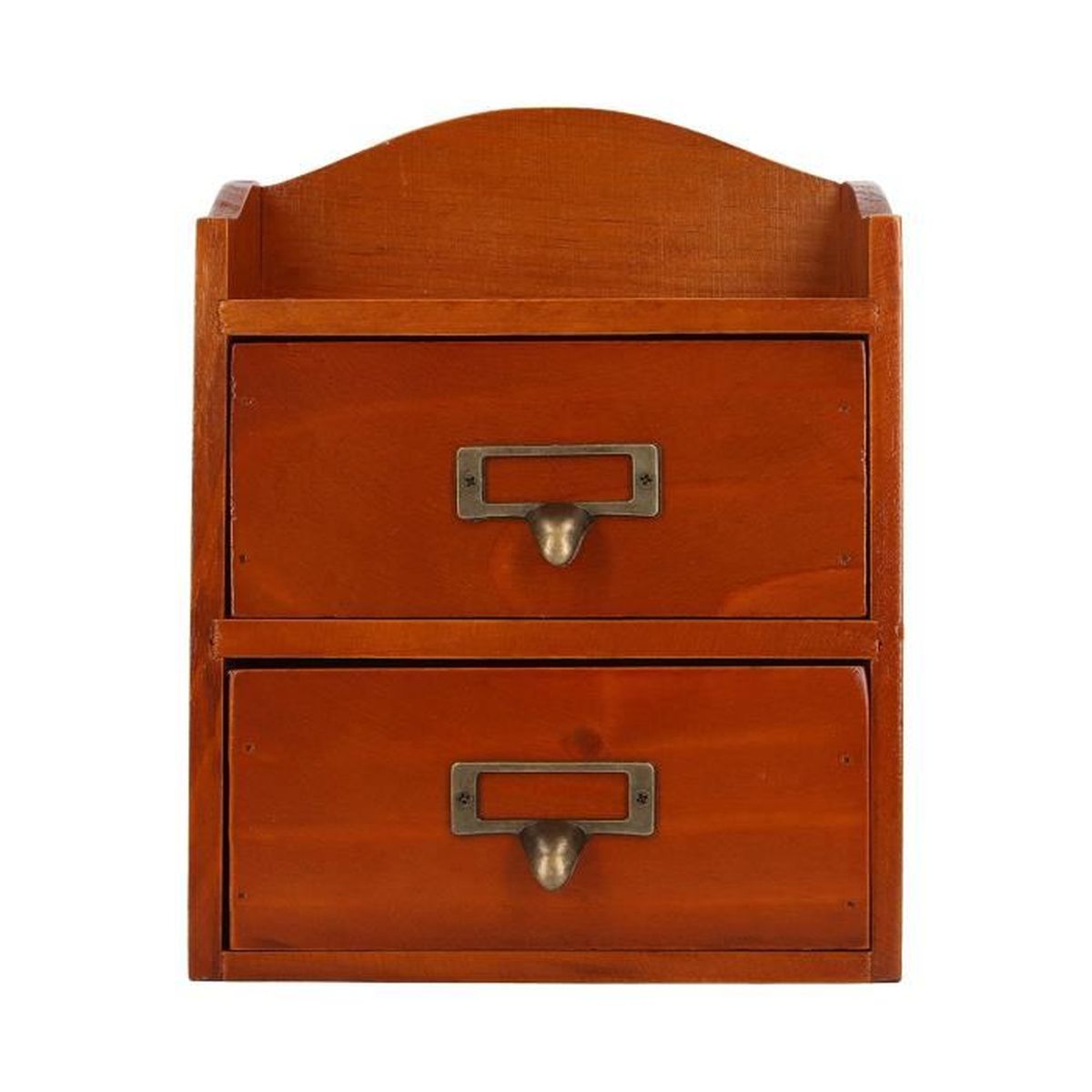 Boîte Rangement Bureau Avec 3 Tiroirs En Bois Massif - Classeur Surélevé Pour Écran, Organisateur De Fichiers - Verrouillable