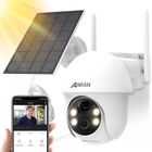 (2K Upgrade) ANRAN 3MP Caméra de surveillance sans fil Wifi extérieure Solaire panoramique 360° détection PIR audio bidirectionnel