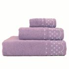 BRIEFING Lot de 3 serviettes de bain 100 % coton éponge 450g 3 tailles de douche Briebe Polka Dots Violeta 93089