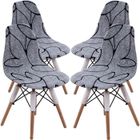 DRMKER Housse de Chaise Scandinave Salle à Manger Motif Imprimé 4 pieces Revêtement de Chaise pour Cuisine Salon Bouquet Maison Mariage