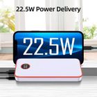 Odetrik Power Bank 10000mAh, Batterie Externe Blanc 22.5W PD & QC 3.0 Charge Rapide, avec Écran LCD/ Entrée et Sortie USB C