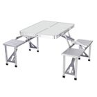 SWISSANT® Table de Pique-nique avec Chaises Table Pliable de Camping avec 4 Sièges Acier Aluminium