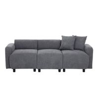 DRIPEX Canapé 3 places,design moderne,canapé de salon avec coussins décoratifs,211×80×71cm,Gris