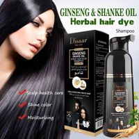 -DISAAR Shampoing Coloration des Cheveux au Ginseng, Soin à l'Huile, Rapide, Magique, Teinture Noire, Couvr