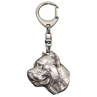 Porte-clés chien Art-Dog Porte-clés mignon Cane Corso, argent avec serrure de 2,5 cm, 4,6x3,8x8,7cm