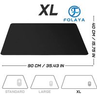 Tapis Souris XXL - FOLAYA - 900x400 mm - Anti-Dérapant - Imperméable - Microfibre